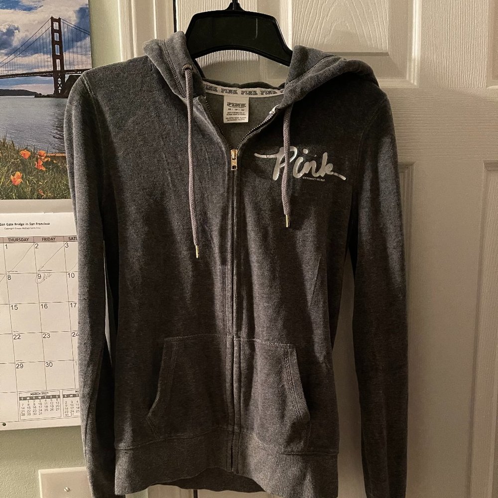 Victoria’s Secret PINK Zip Up Hoodie XS Velvet